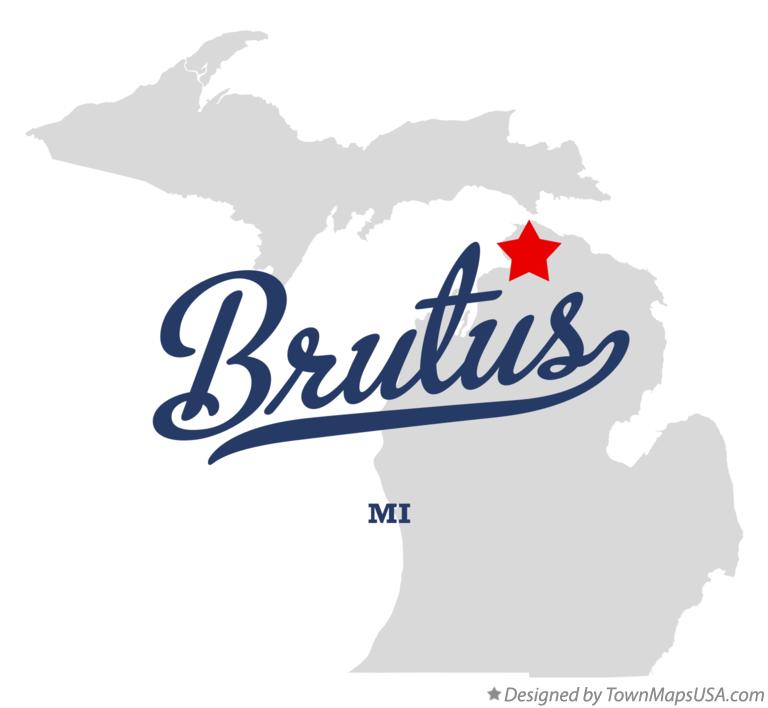 Map of Brutus Michigan MI