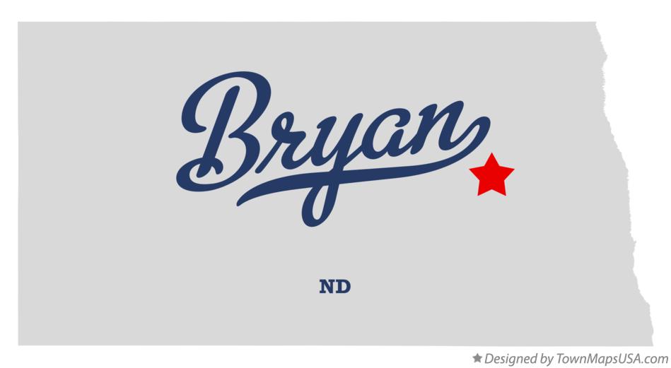 Map of Bryan North Dakota ND