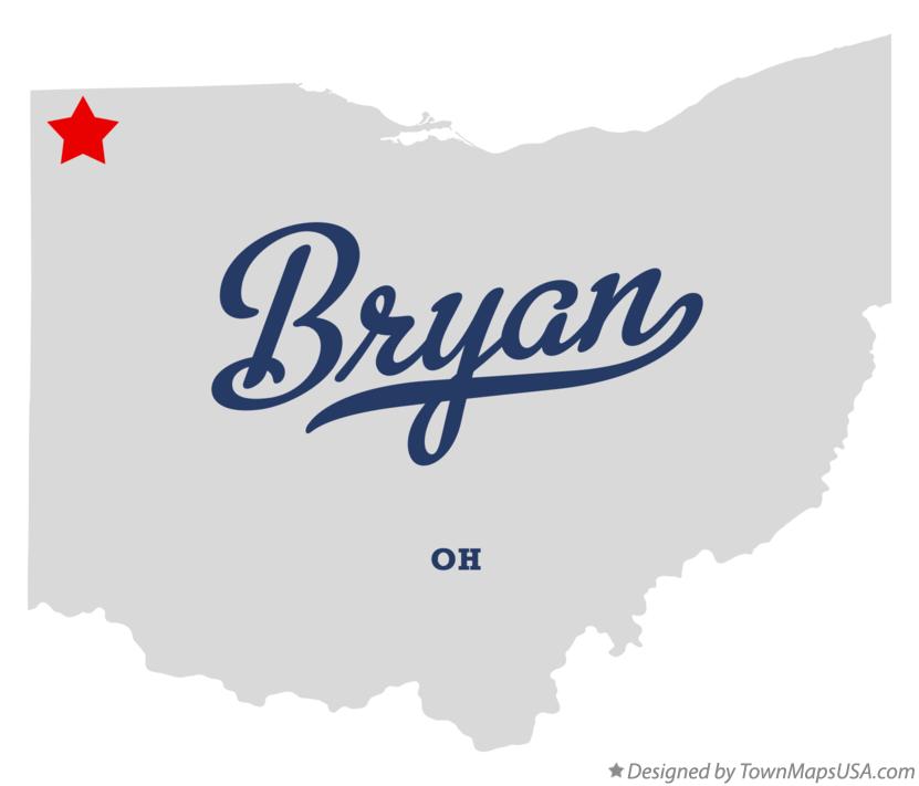 Map of Bryan Ohio OH