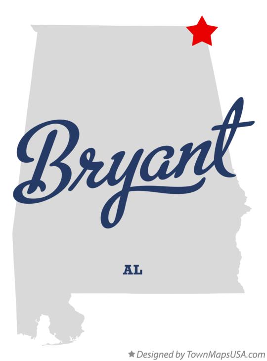 Map of Bryant Alabama AL