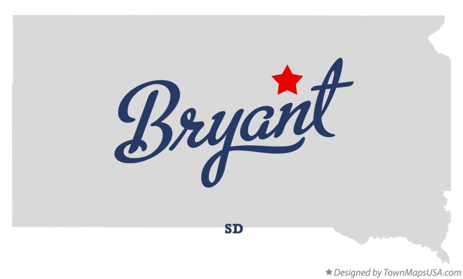 Map of Bryant South Dakota SD