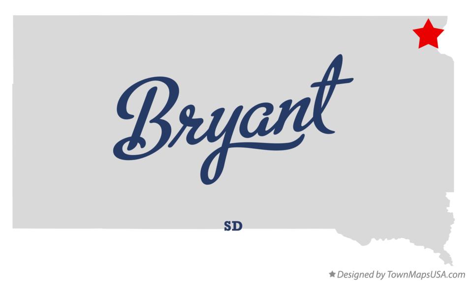 Map of Bryant South Dakota SD