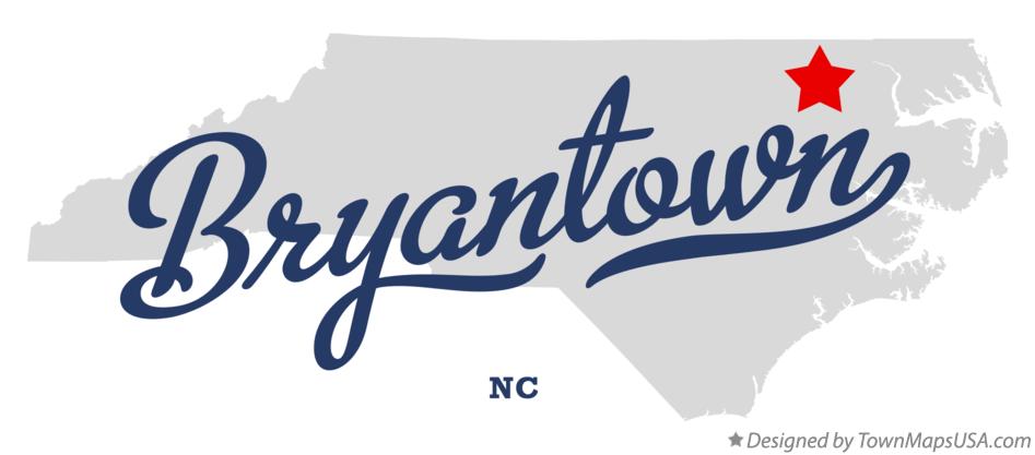 Map of Bryantown North Carolina NC