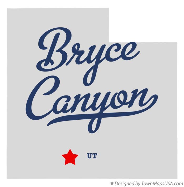 Map of Bryce Canyon Utah UT