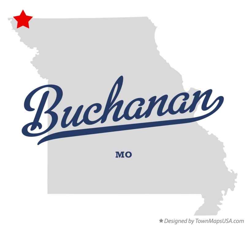 Map of Buchanan Missouri MO