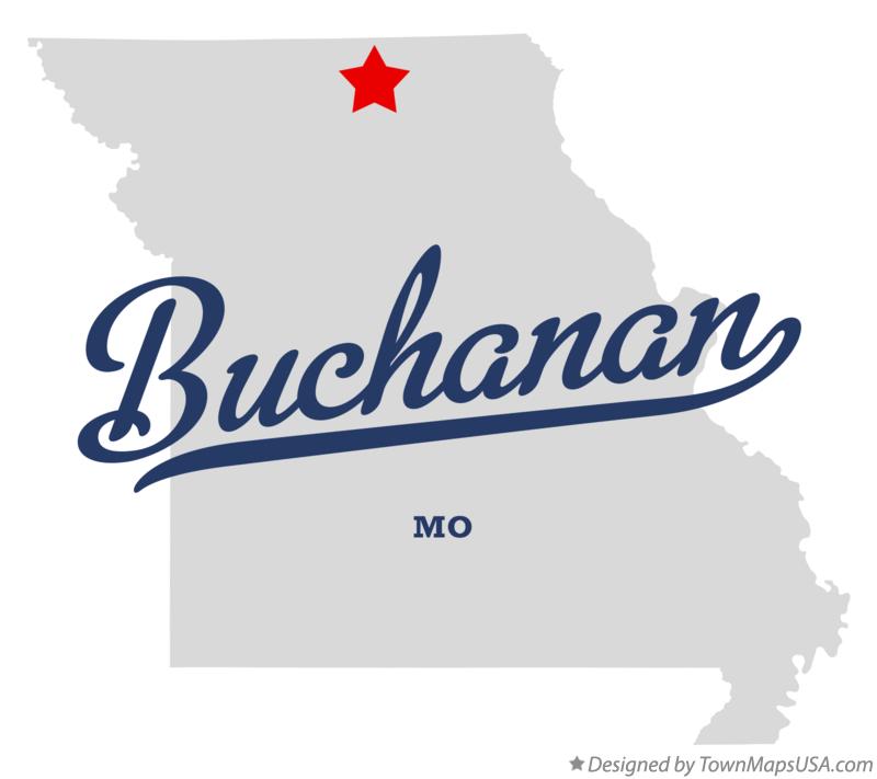 Map of Buchanan Missouri MO