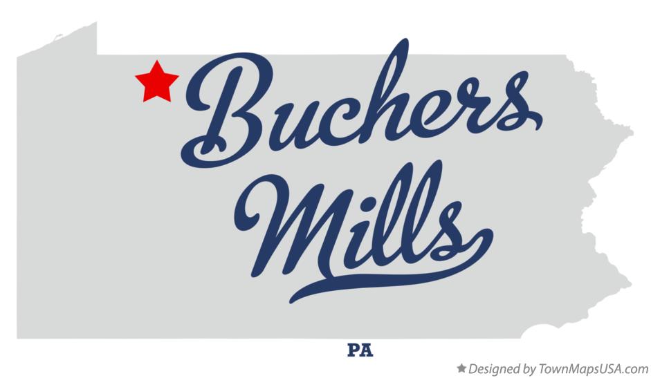 Map of Buchers Mills Pennsylvania PA