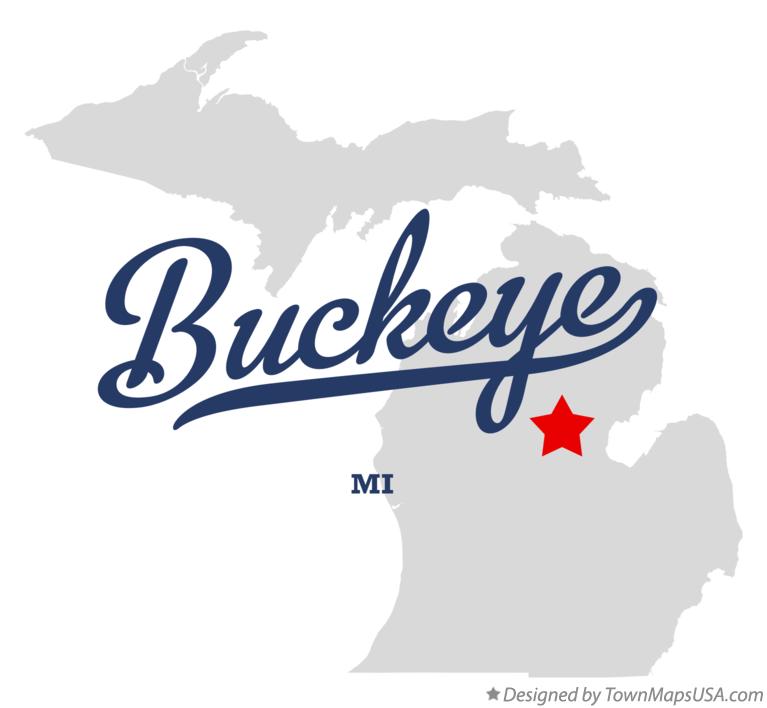 Map of Buckeye Michigan MI