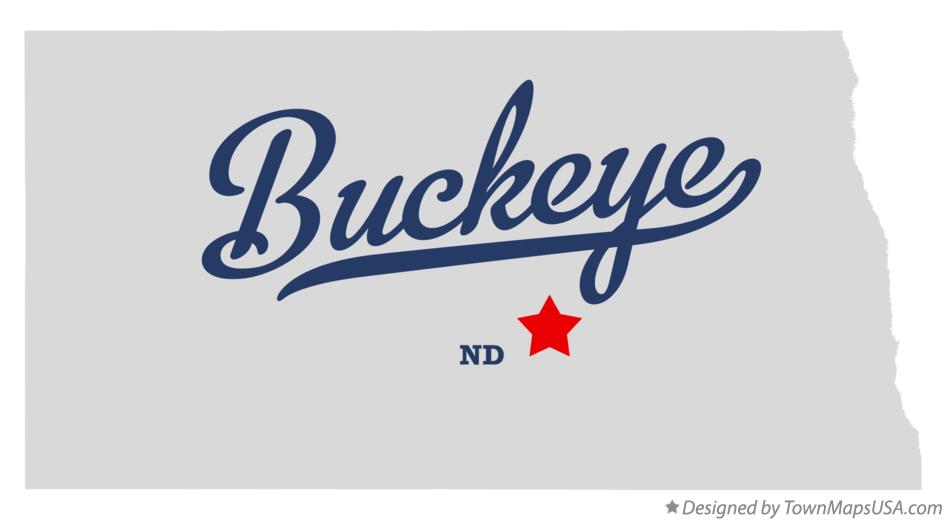 Map of Buckeye North Dakota ND