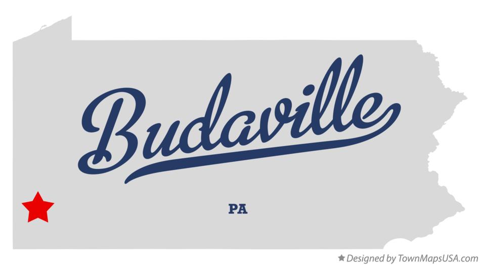 Map of Budaville Pennsylvania PA