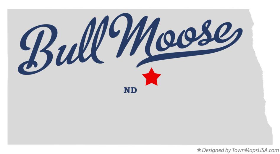 Map of Bull Moose North Dakota ND