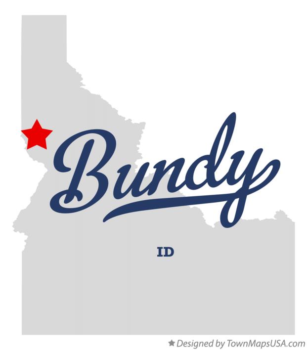 Map of Bundy Idaho ID