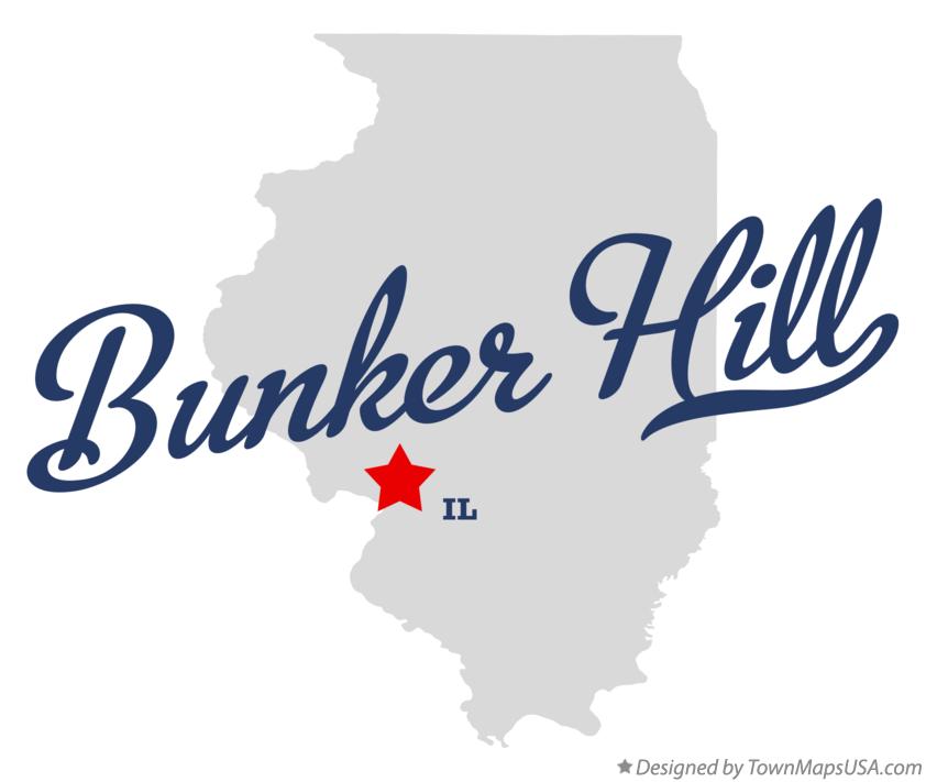 Map of Bunker Hill Illinois IL