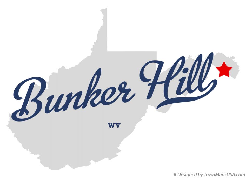 Map of Bunker Hill West Virginia WV