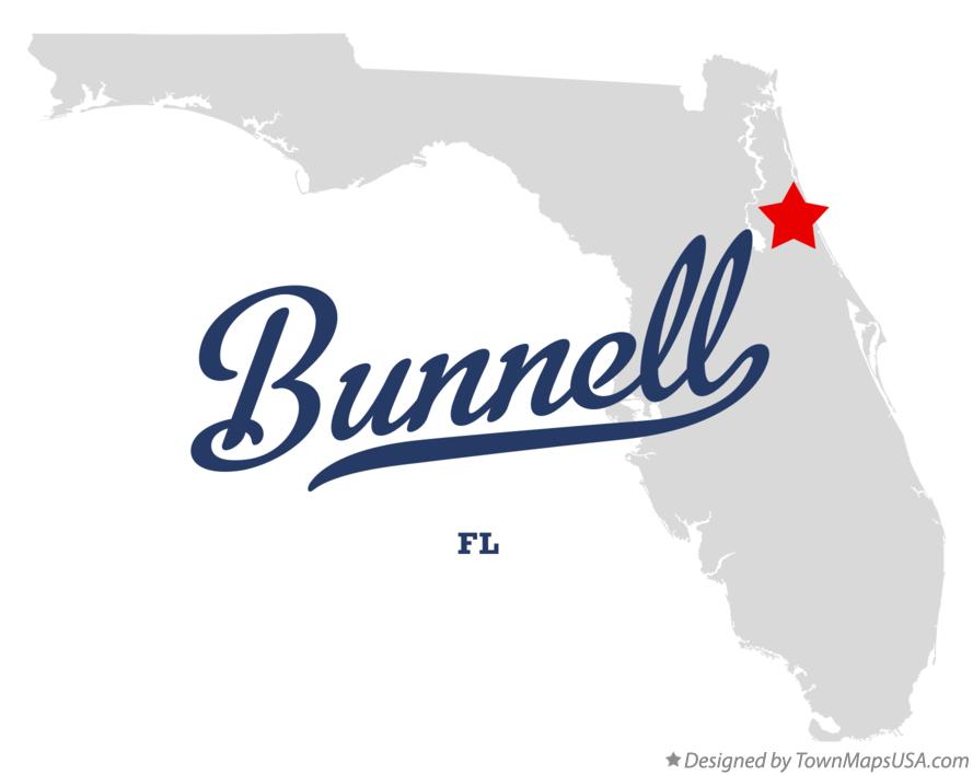 Map of Bunnell Florida FL
