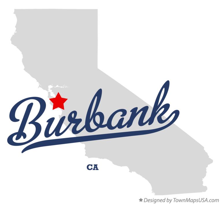 Map of Burbank California CA