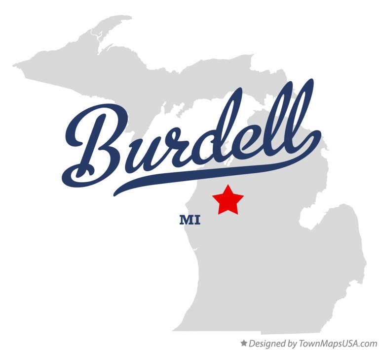 Map of Burdell Michigan MI