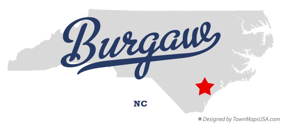 Map of Burgaw North Carolina NC