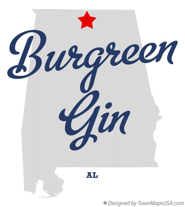 Map of Burgreen Gin Alabama AL