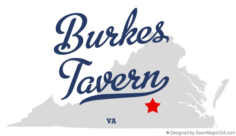 Map of Burkes Tavern Virginia VA