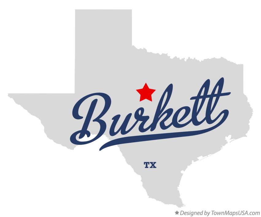 Map of Burkett Texas TX