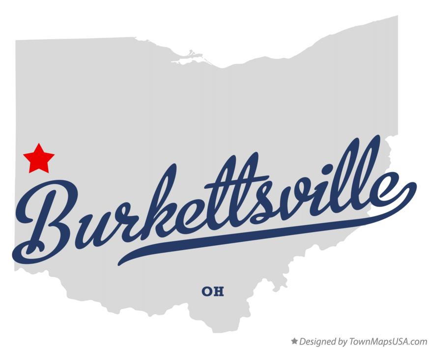Map of Burkettsville Ohio OH