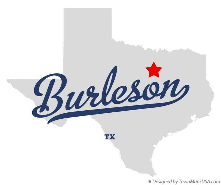 Map of Burleson Texas TX