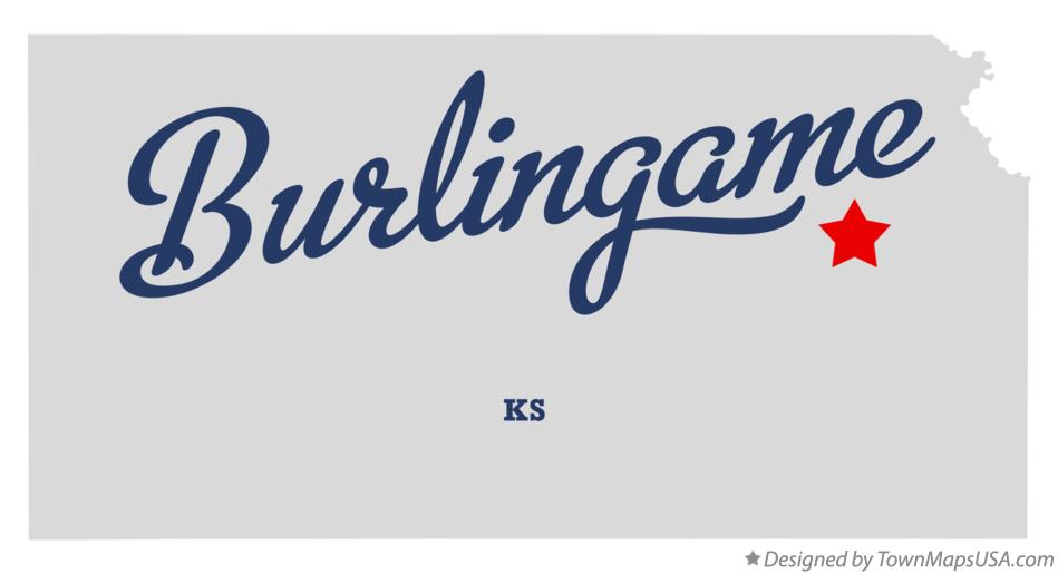 Map of Burlingame Kansas KS
