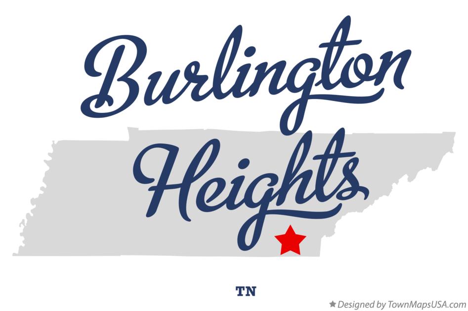 Map of Burlington Heights Tennessee TN