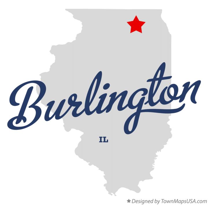 Map of Burlington Illinois IL