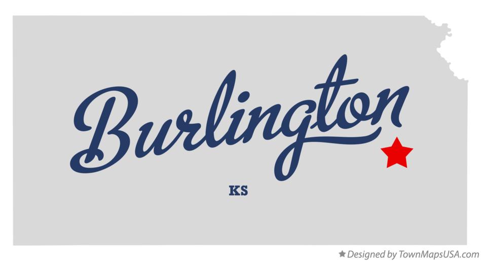 Map of Burlington Kansas KS