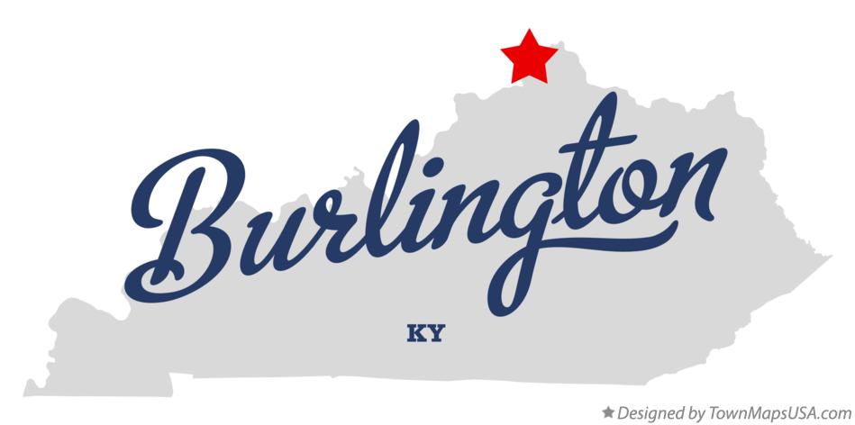 Map of Burlington Kentucky KY