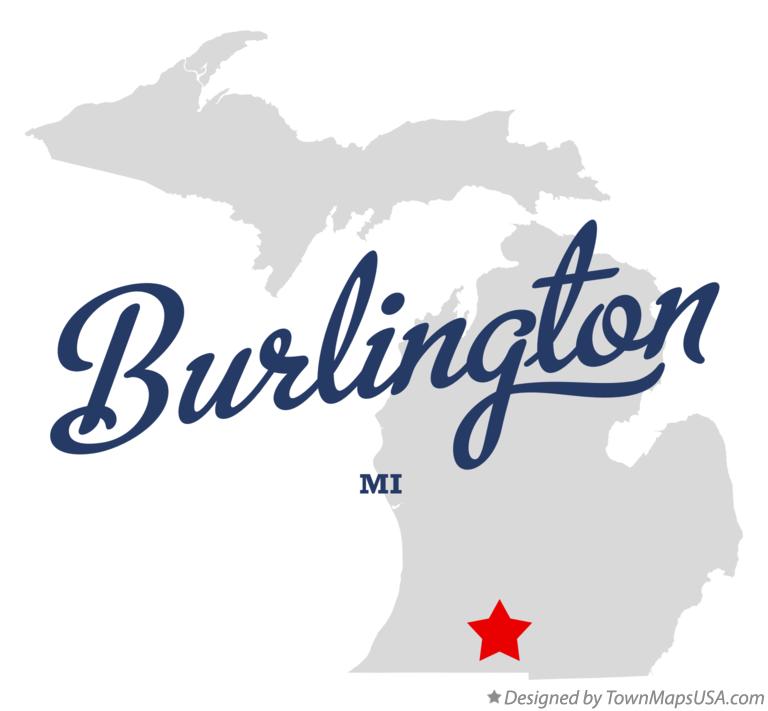 Map of Burlington Michigan MI