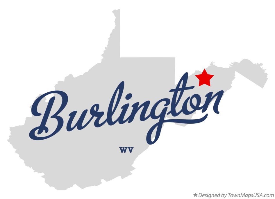 Map of Burlington West Virginia WV