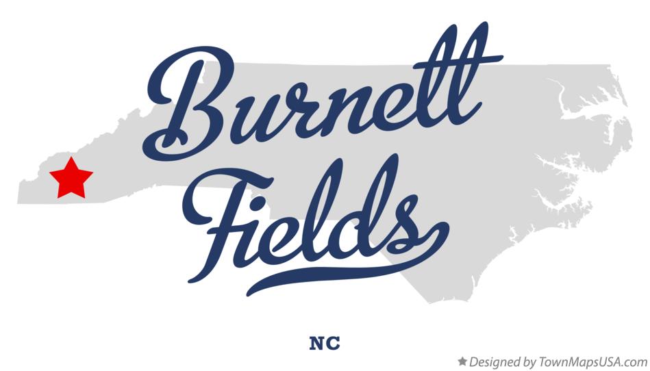 Map of Burnett Fields North Carolina NC