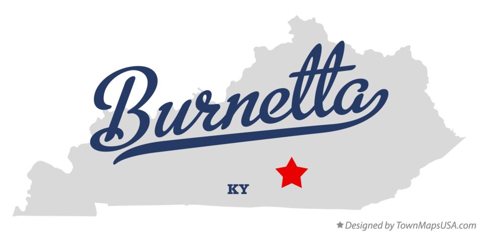 Map of Burnetta Kentucky KY