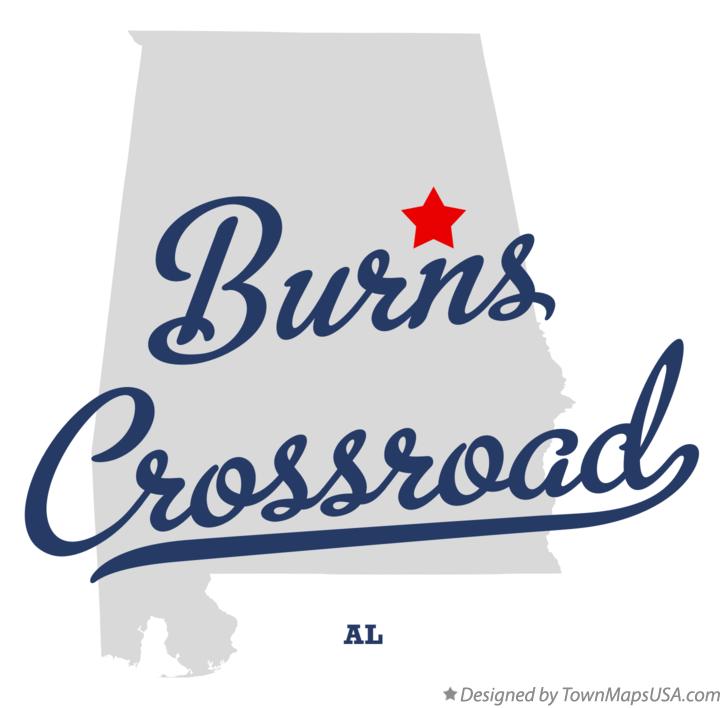Map of Burns Crossroad Alabama AL