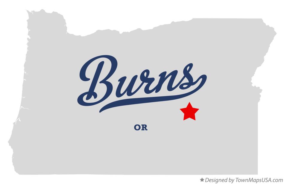 Map of Burns Oregon OR