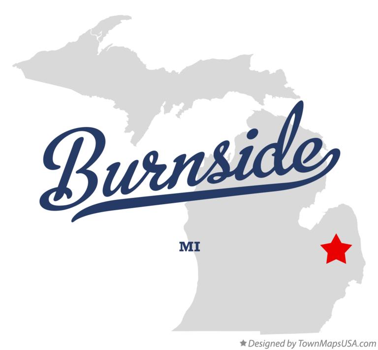 Map of Burnside Michigan MI