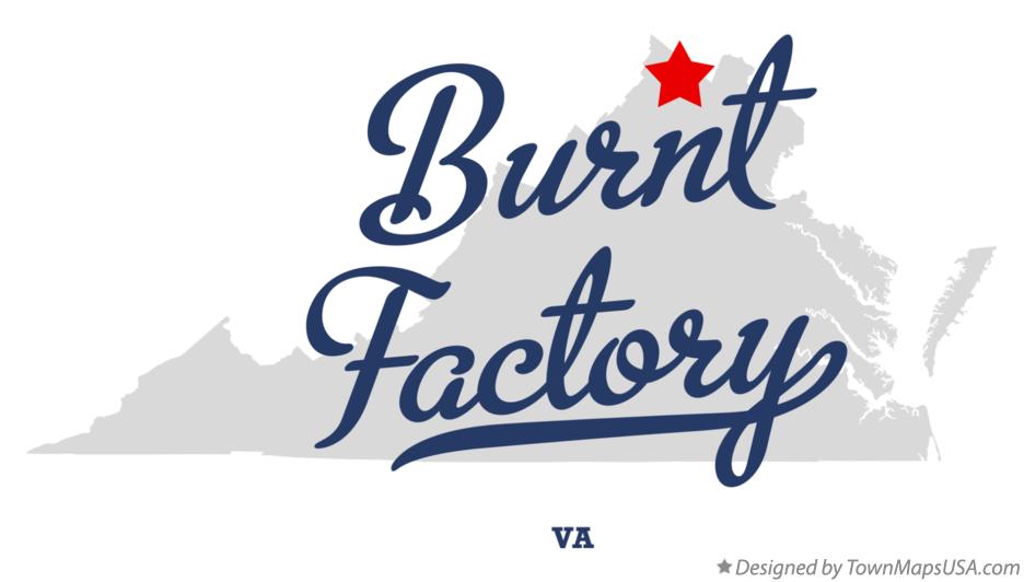 Map of Burnt Factory Virginia VA