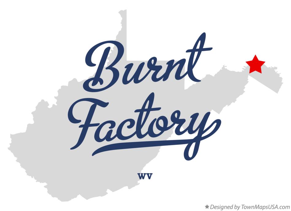 Map of Burnt Factory West Virginia WV