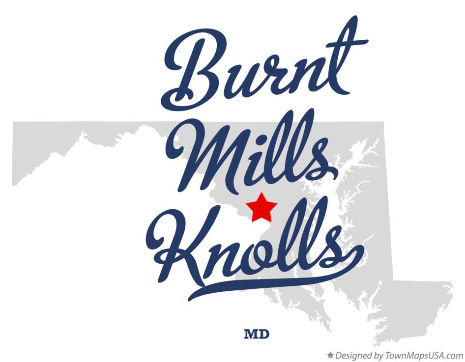 Map of Burnt Mills Knolls Maryland MD