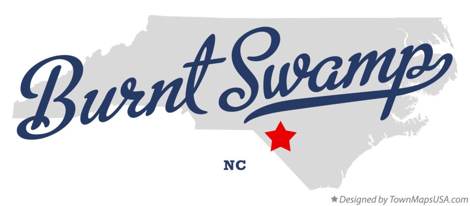 Map of Burnt Swamp North Carolina NC