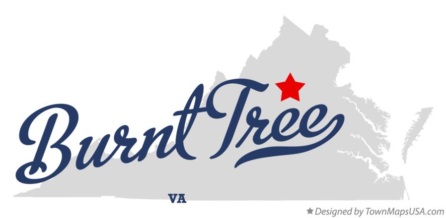 Map of Burnt Tree Virginia VA