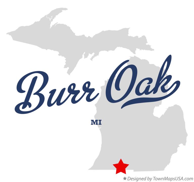 Map of Burr Oak Michigan MI