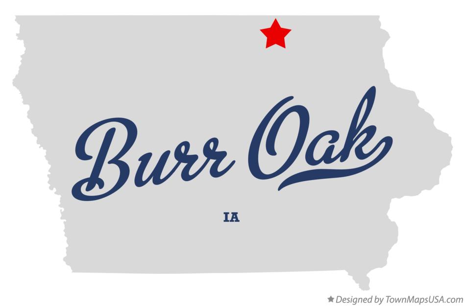 Map of Burr Oak Iowa IA