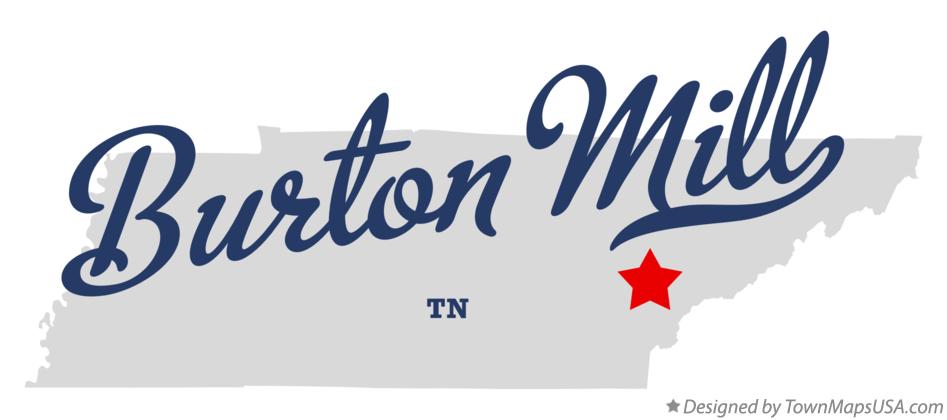 Map of Burton Mill Tennessee TN