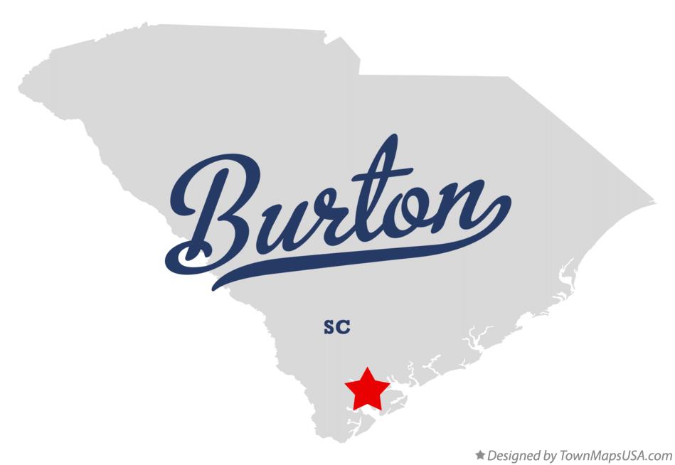 Map of Burton South Carolina SC