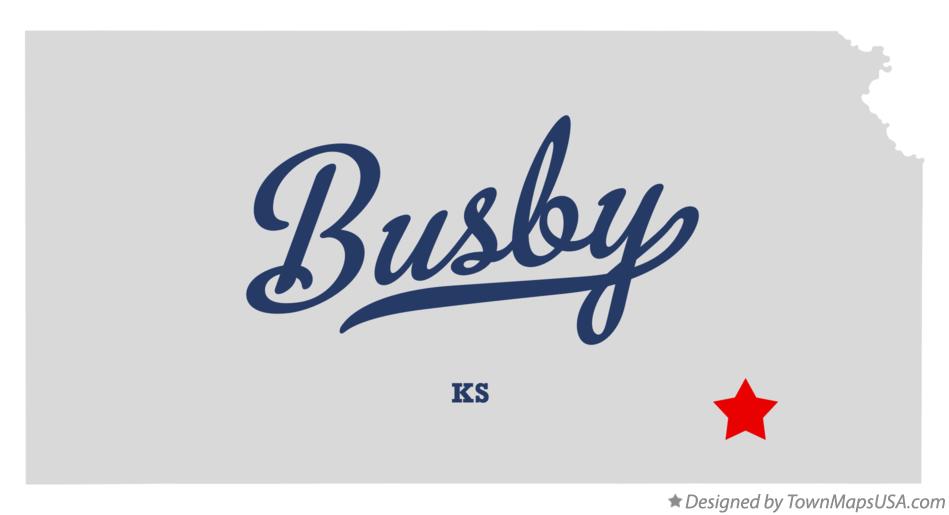 Map of Busby Kansas KS