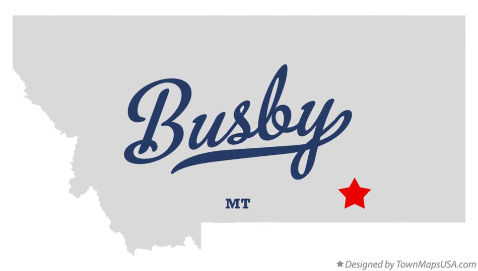 Map of Busby Montana MT